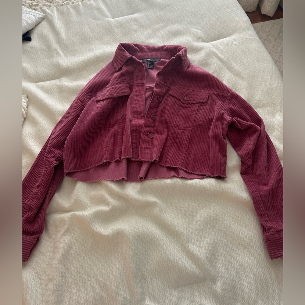 Forever 21 Curduroy Cropped Jacket Size Small
